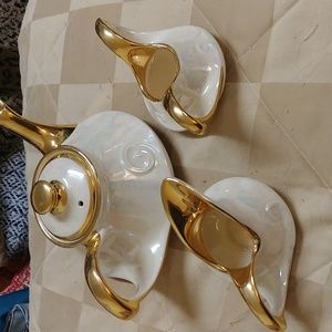1940's 22k gold trimmed tea set.